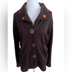 NWT THE COLLECTION ROYAL Chocolate Brown Jacket With Embroidery Handmade Medium